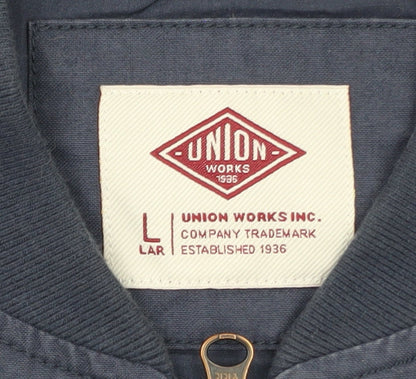 Union Works Men’s Blue Cotton Zip Waistcoat Bodywarmer L