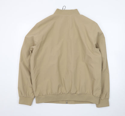 Marks and Spencer Men's Beige Bomber Jacket M Casual Full Zip
