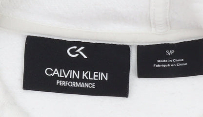 Calvin Klein Men’s White 1/2 Zip Hoodie Size S Performance Cotton Blend