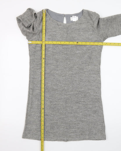 La Redoute Women Grey Size 12 Shift Dress 3/4 Sleeve Knit
