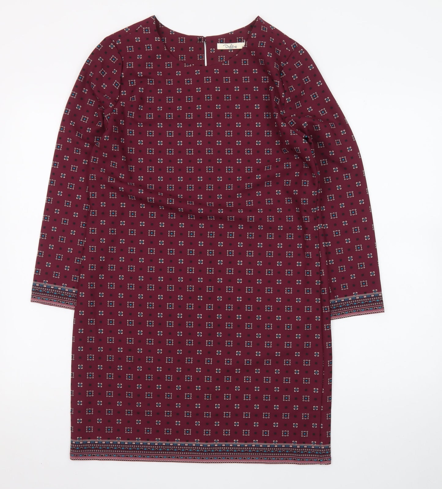 Darling London Women's Red Geometric Shift Dress Size 8