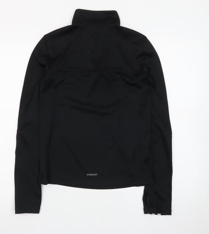 Adidas Boys Black S 1/2 Zip Pullover Sweatshirt AEROREADY Sports Top