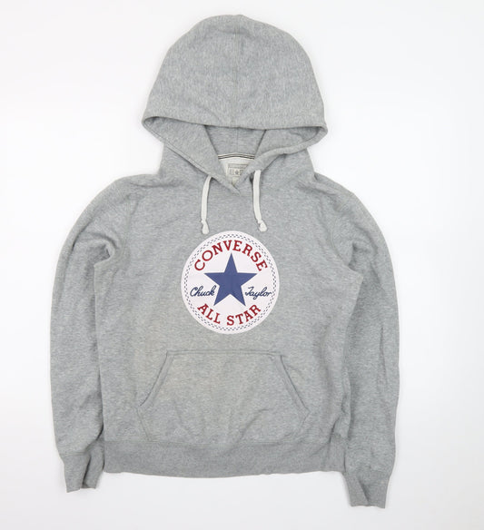 Converse Men's Grey Pullover Hoodie Small Graphic All Star Logo