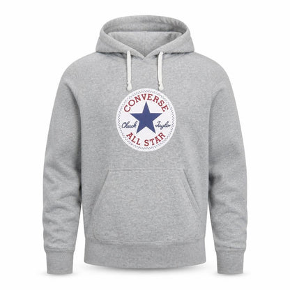 Converse Men's Grey Pullover Hoodie Small Graphic All Star Logo