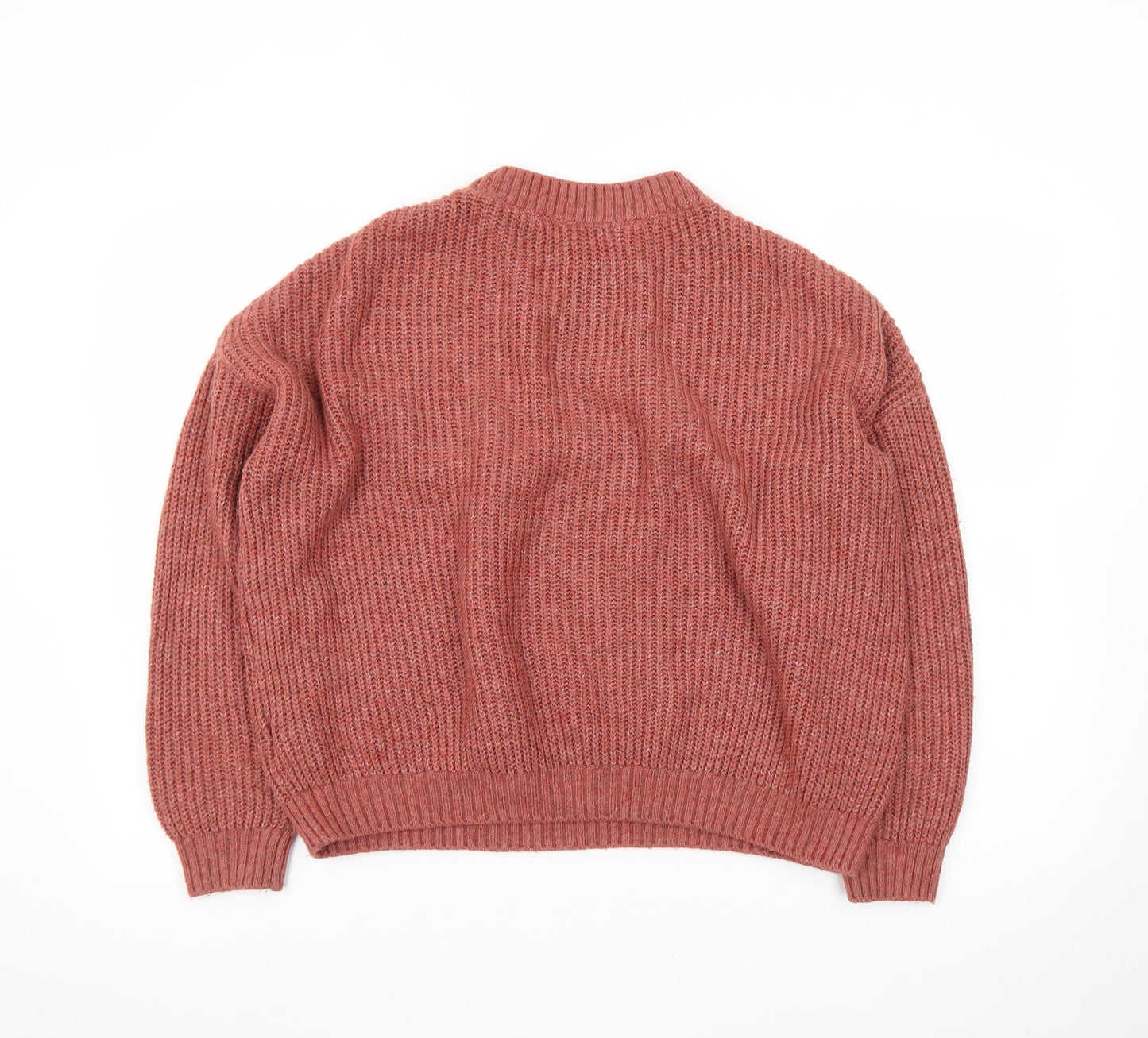 Next Women's Pink Beaded Chunky Knit Pullover Jumper Size M