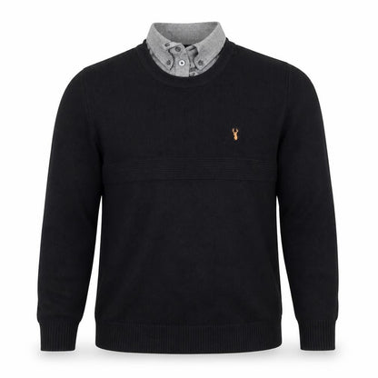 Next Men's Black Cotton Crew Neck Pullover Jumper Size S