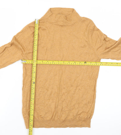 MNG Women’s Beige Roll Neck Wool Blend Pullover Jumper Size S