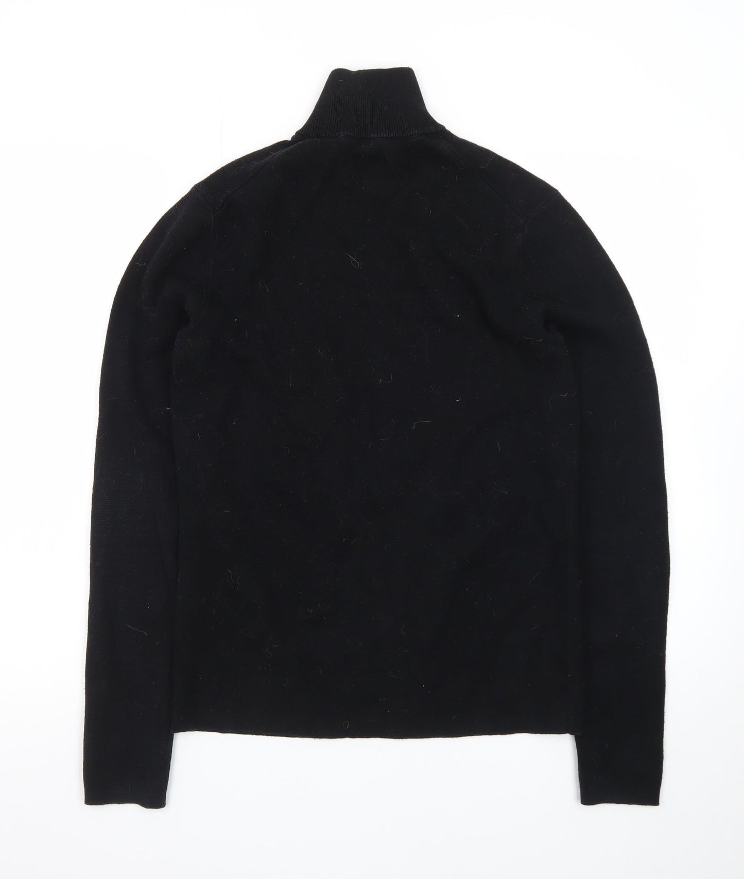 ONLY & SONS Unisex Black XS Mock Neck Zip Cotton Jumper