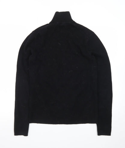 ONLY & SONS Unisex Black XS Mock Neck Zip Cotton Jumper