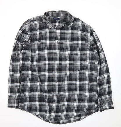 Croft & Barrow Men’s Grey Plaid Flannel Button-Up Shirt XL