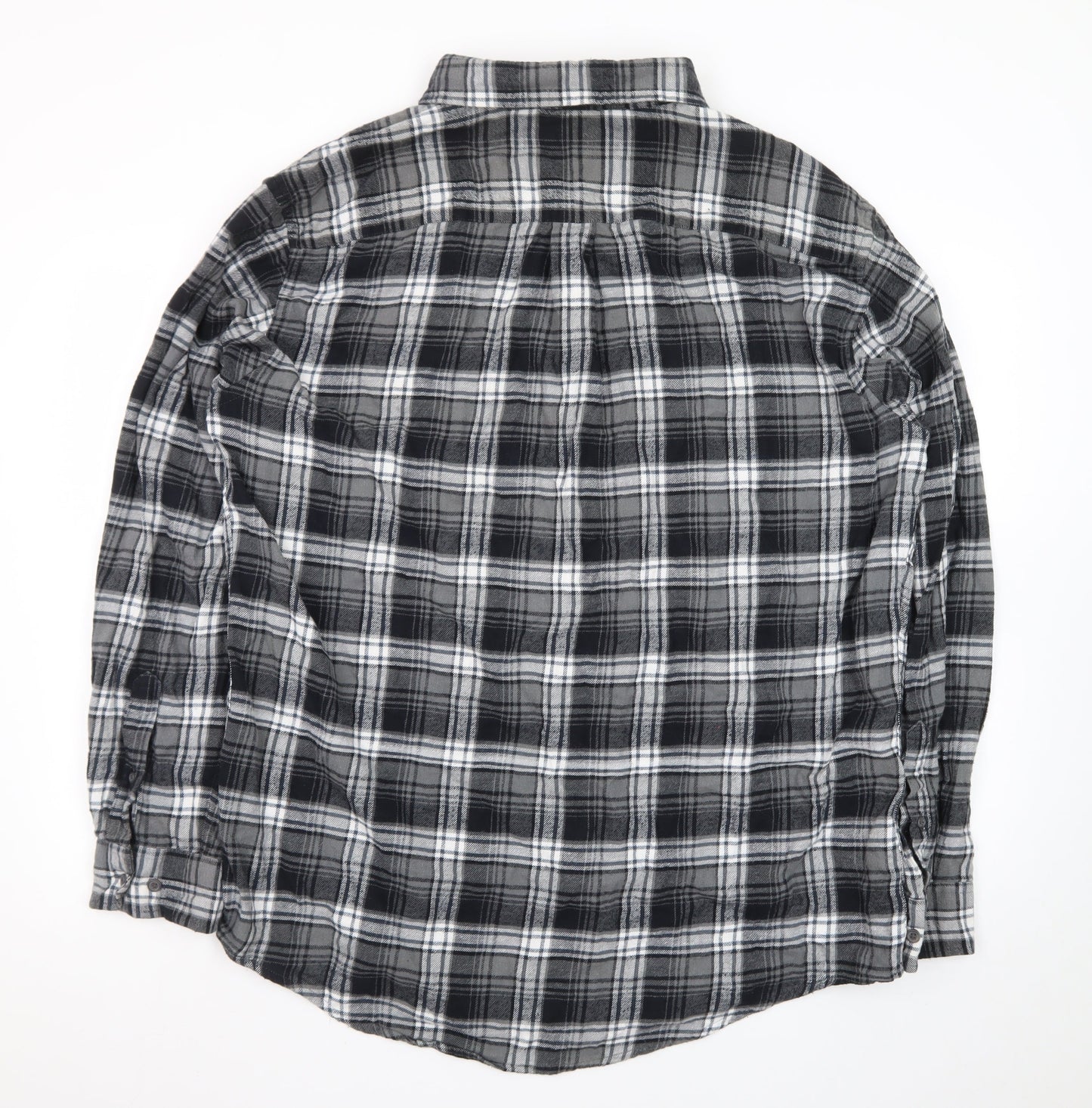 Croft & Barrow Men’s Grey Plaid Flannel Button-Up Shirt XL