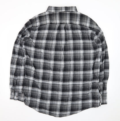 Croft & Barrow Men’s Grey Plaid Flannel Button-Up Shirt XL