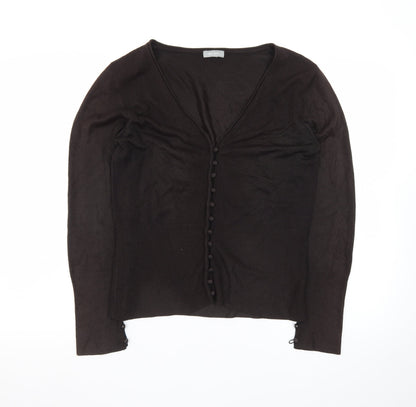 Marks and Spencer Per Una Women's Black V-Neck Button Cardigan Size 16