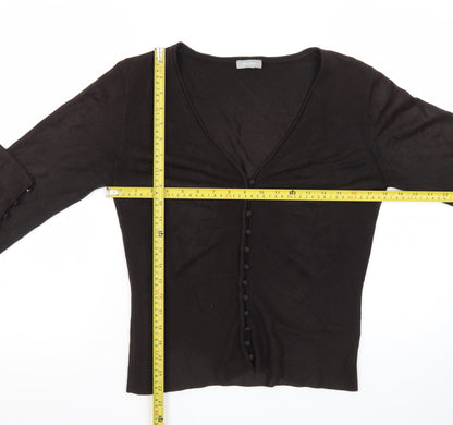 Marks and Spencer Per Una Women's Black V-Neck Button Cardigan Size 16