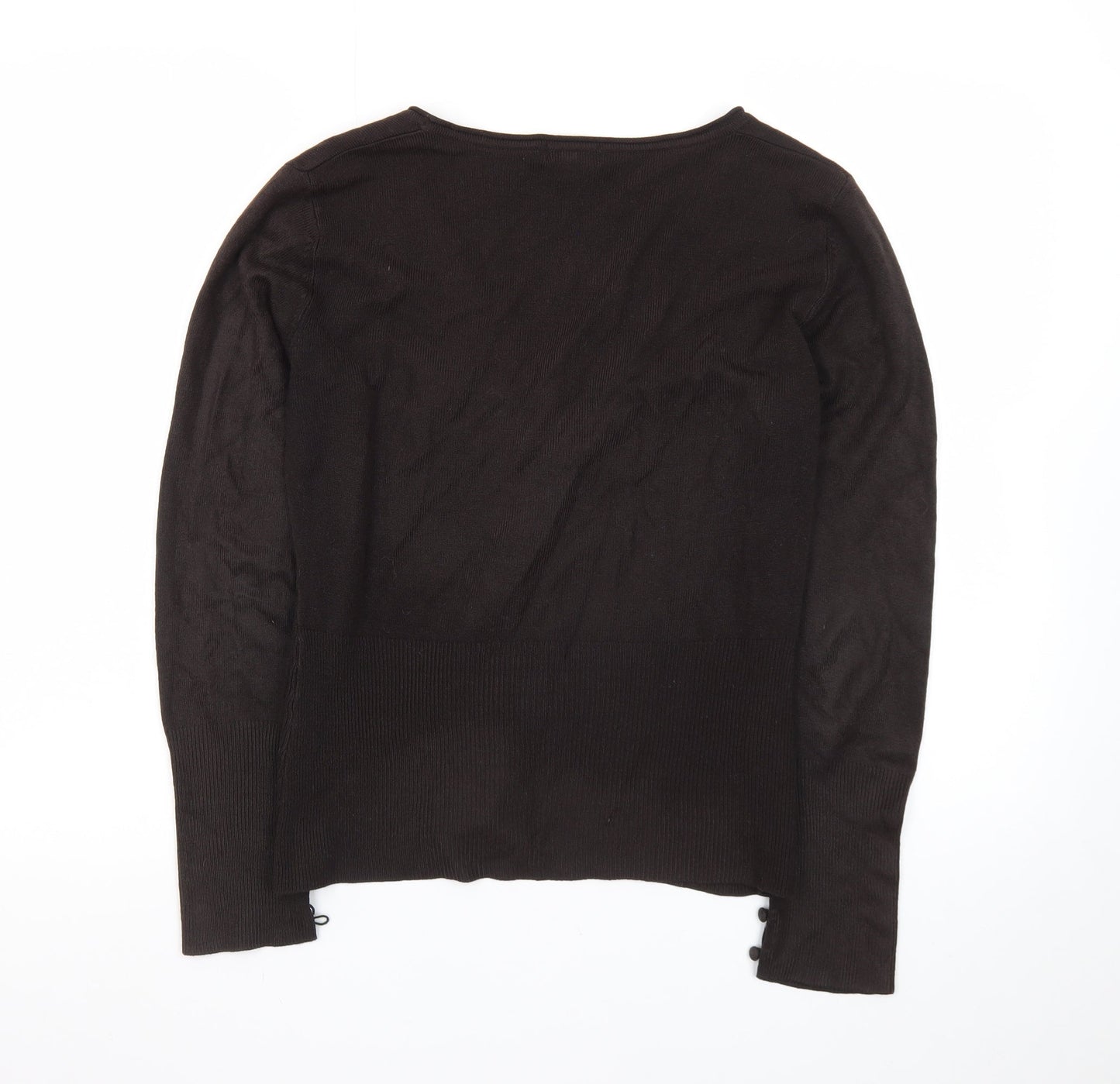 Marks and Spencer Per Una Women's Black V-Neck Button Cardigan Size 16
