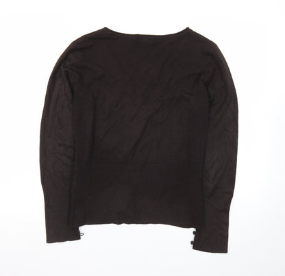 Marks and Spencer Per Una Women's Black V-Neck Button Cardigan Size 16
