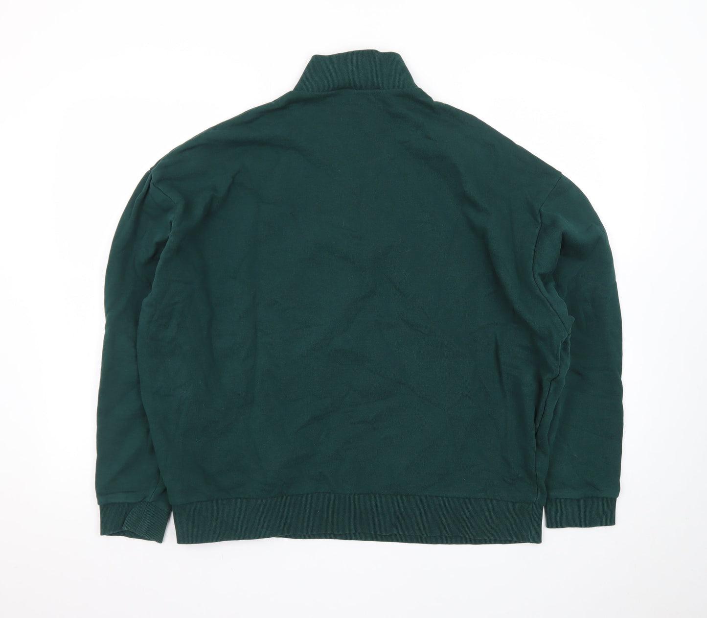 ASOS Men's Green 1/2 Zip High Neck Cotton Jumper Size L