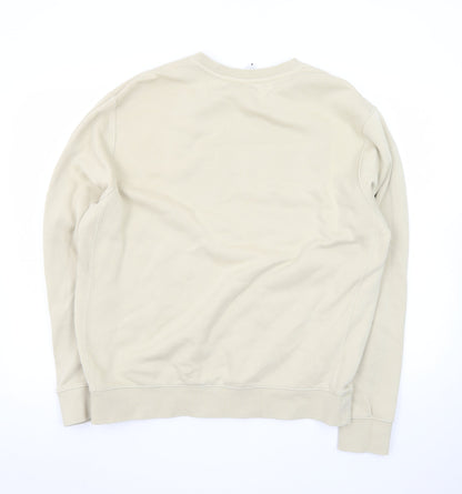 Nike Womens Beige Crew Neck Pullover Sweatshirt Size L Cotton Blend