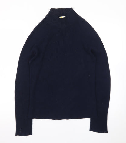 Bran Womens Black Cotton Mock Neck Long Sleeve Jumper UK 14