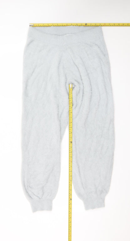 Marks and Spencer Womens Grey Fluffy Jogger Trousers M Regular