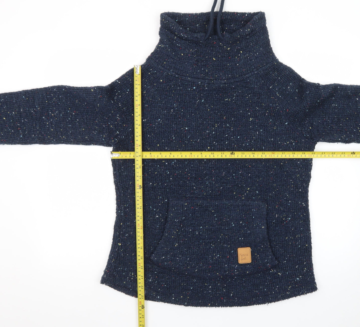 Weird Fish Women's Navy Blue Size 10 Cowl Neck Pullover Sweatshirt