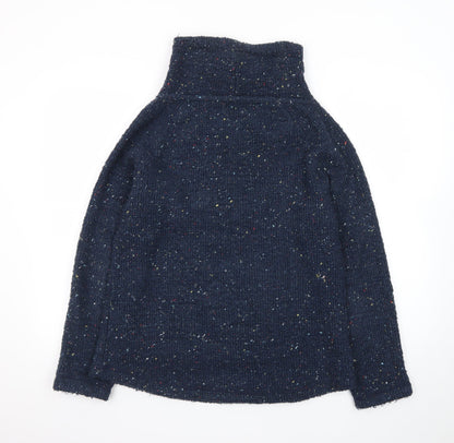 Weird Fish Women's Navy Blue Size 10 Cowl Neck Pullover Sweatshirt