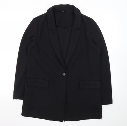 Next Women Black Size 10 Blazer Jacket Single-Breasted Classic