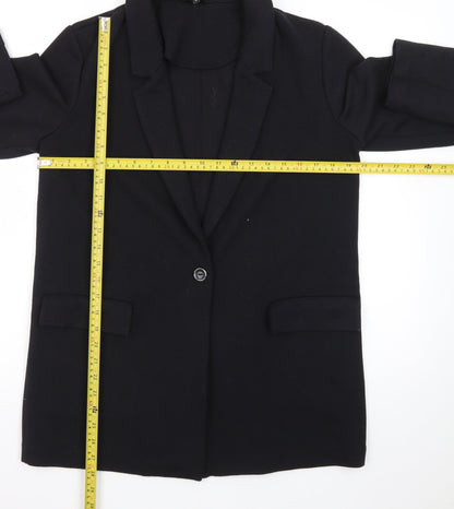 Next Women Black Size 10 Blazer Jacket Single-Breasted Classic