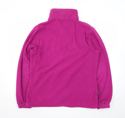 Mountain Life Womens Pink Fleece Full Zip Hoodie Jacket Size 14