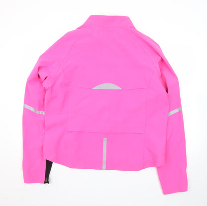 Piu Miglia Women's Pink Windbreaker Jacket Size 18 Reflective Water Resistant
