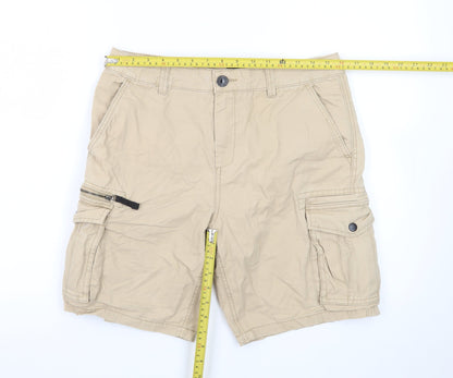 River Island Mens Beige Cargo Shorts Size 32 Regular Fit