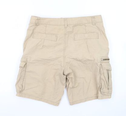 River Island Mens Beige Cargo Shorts Size 32 Regular Fit