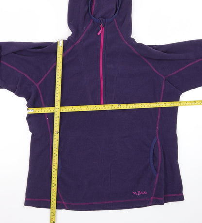 Rab Women's Purple 1/2 Zip Hooded Pullover Fleece UK 14