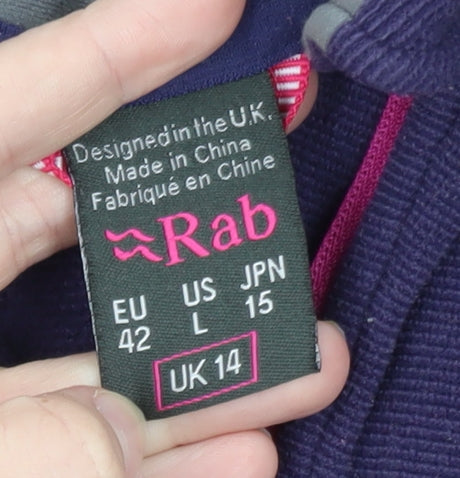 Rab Women's Purple 1/2 Zip Hooded Pullover Fleece UK 14