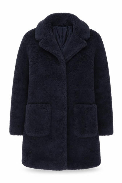 Dorothy Perkins Women's Blue Fleece Mid-Length Coat Size 8