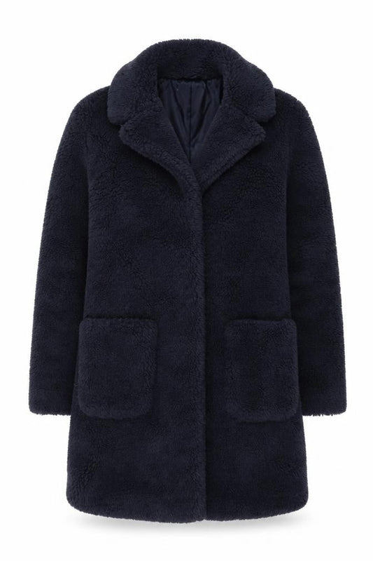 Dorothy Perkins Women's Blue Fleece Mid-Length Coat Size 8
