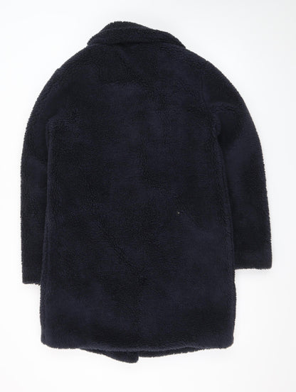 Dorothy Perkins Women's Blue Fleece Mid-Length Coat Size 8
