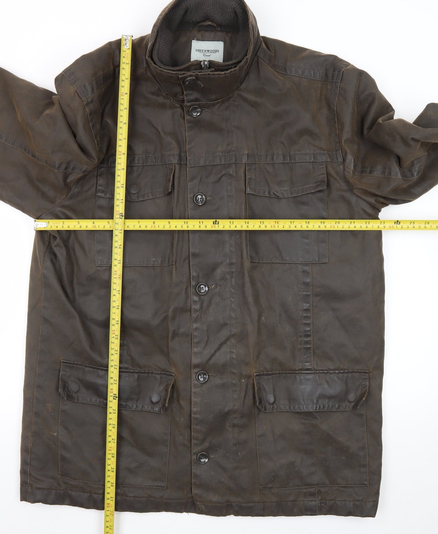 Greenwoods Men’s Brown Waxed Cotton Outdoor Jacket L