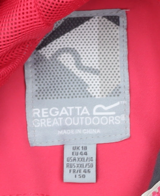 Regatta Great Outdoors Women's Pink Hooded Waterproof Jacket UK 18
