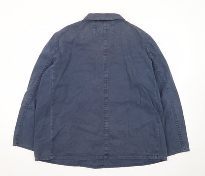 Seasalt Cornwall Women's Blue Cotton Button Casual Jacket Size 20