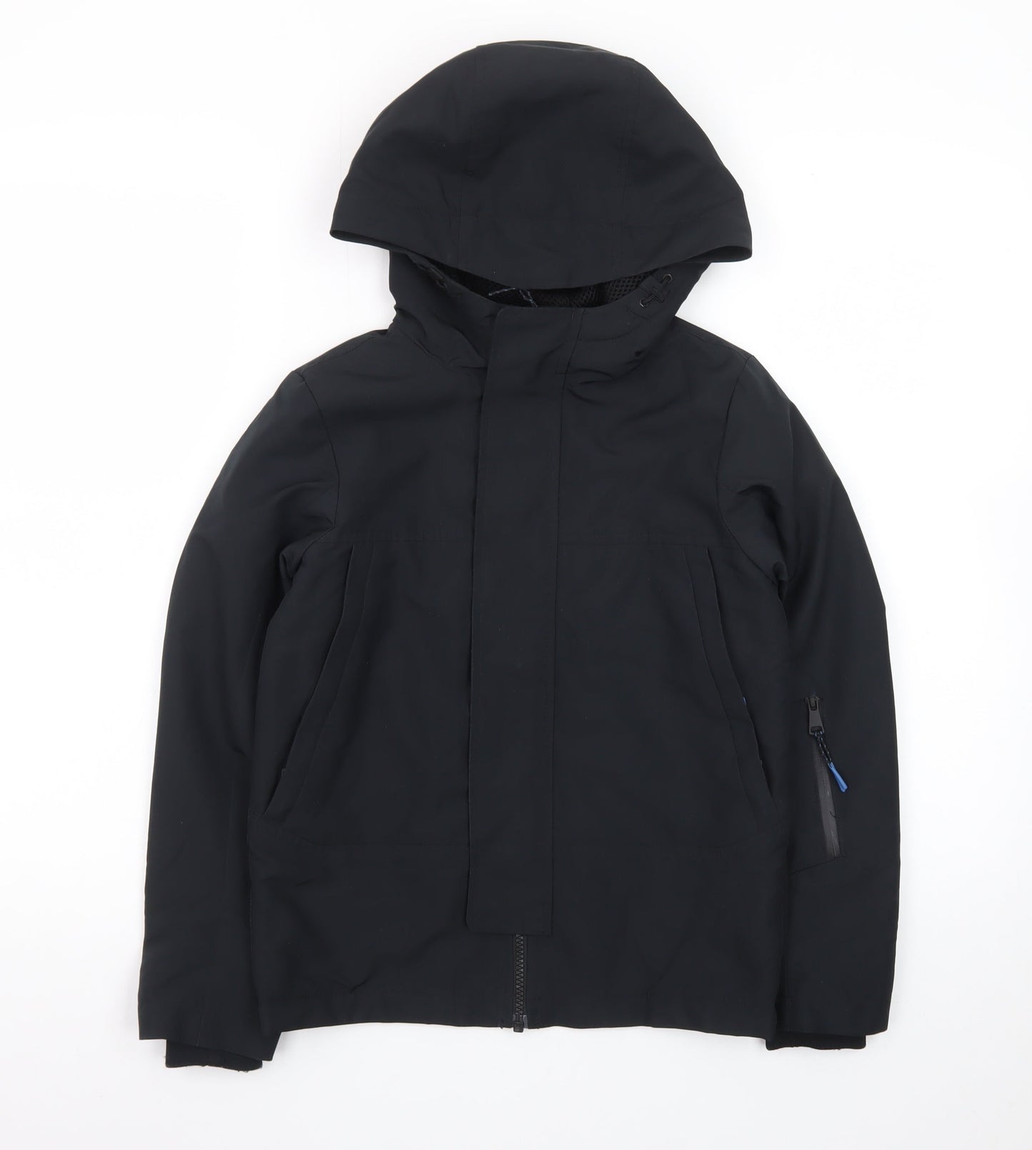 Marks and Spencer Boys Black Waterproof Hooded Parka Coat 7-8 Years