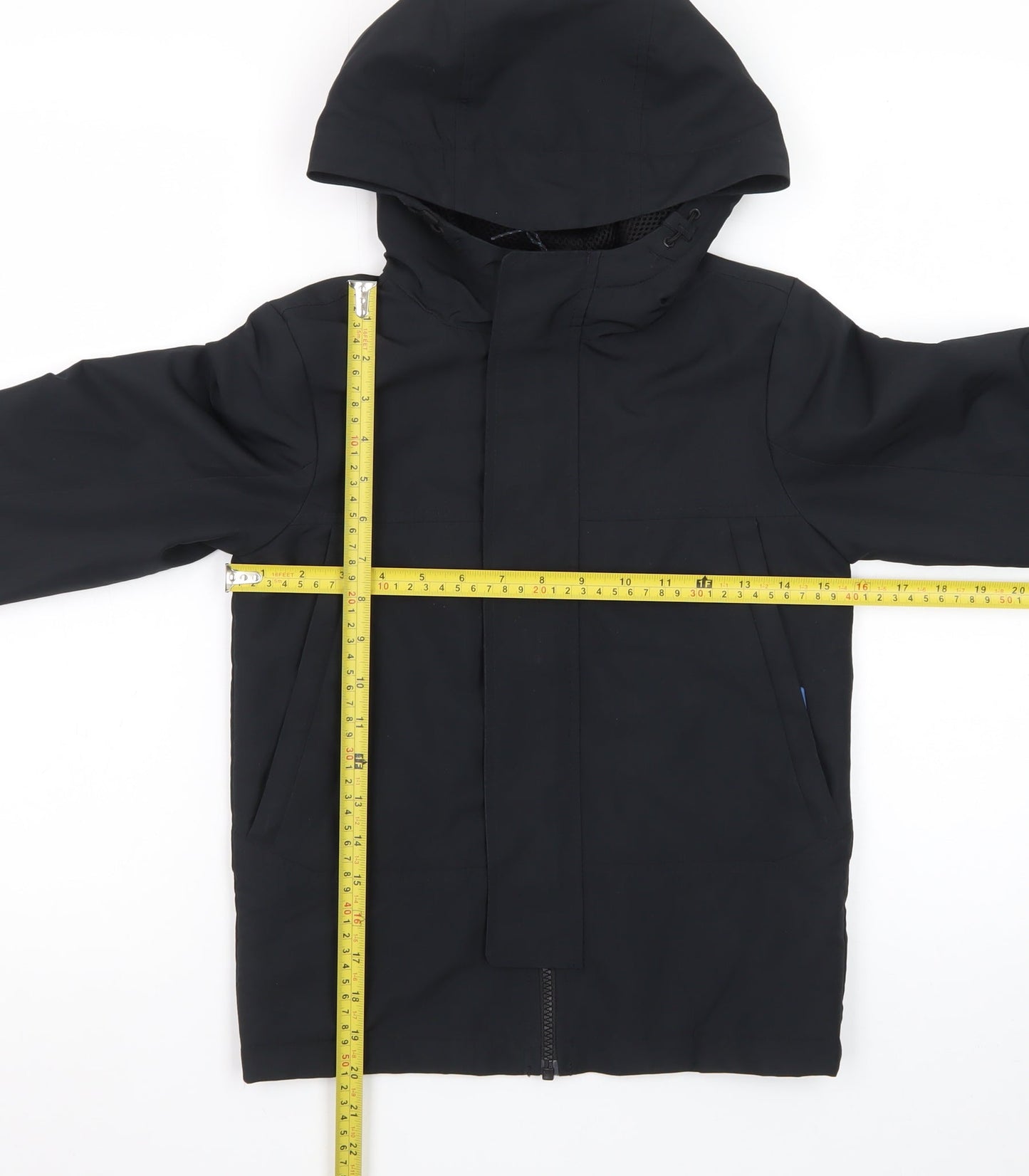 Marks and Spencer Boys Black Waterproof Hooded Parka Coat 7-8 Years