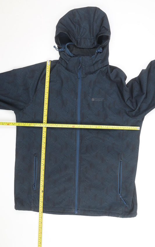 Mountain Warehouse Men's Blue Softshell Hooded Jacket Size L Outdoor