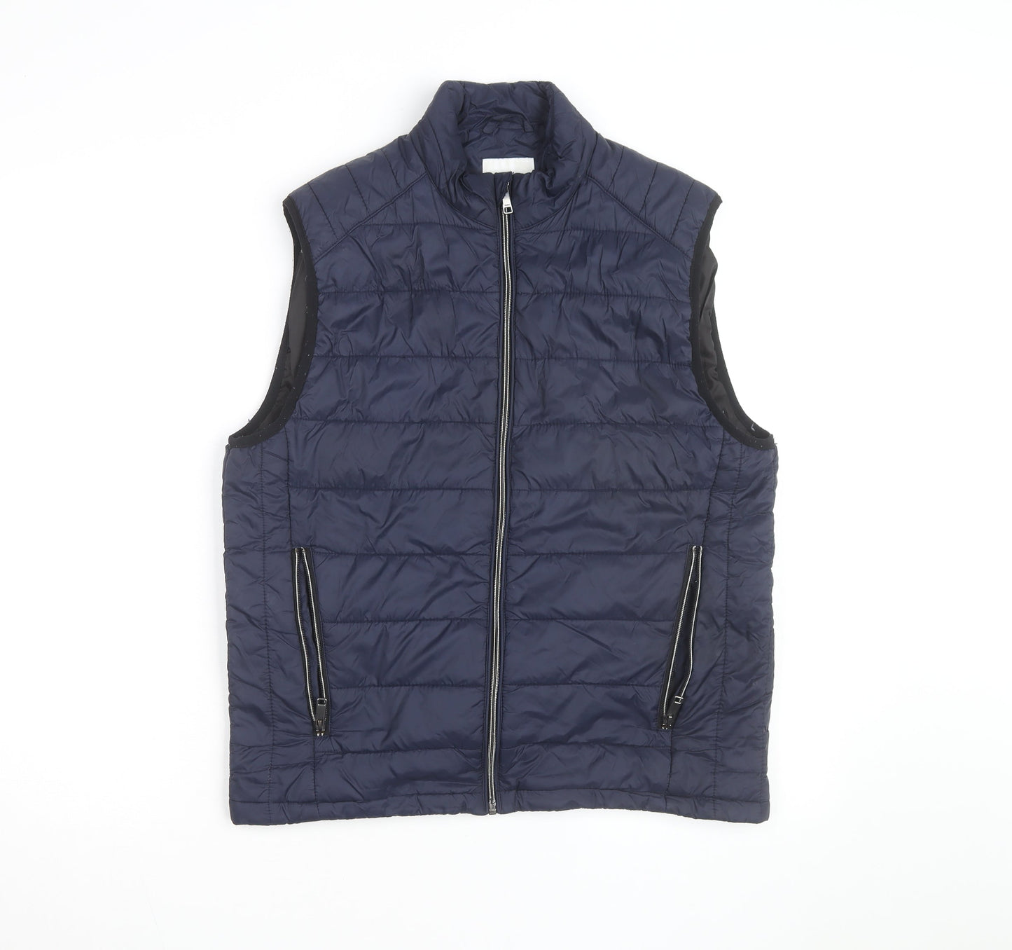 Zara Men's Blue Puffer Quilted Waistcoat Size M Regular Fit