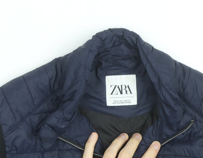 Zara Men's Blue Puffer Quilted Waistcoat Size M Regular Fit