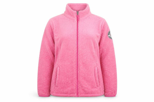 Reebok Women Pink Full Zip Fleece Sweatshirt Size M Warm Casual