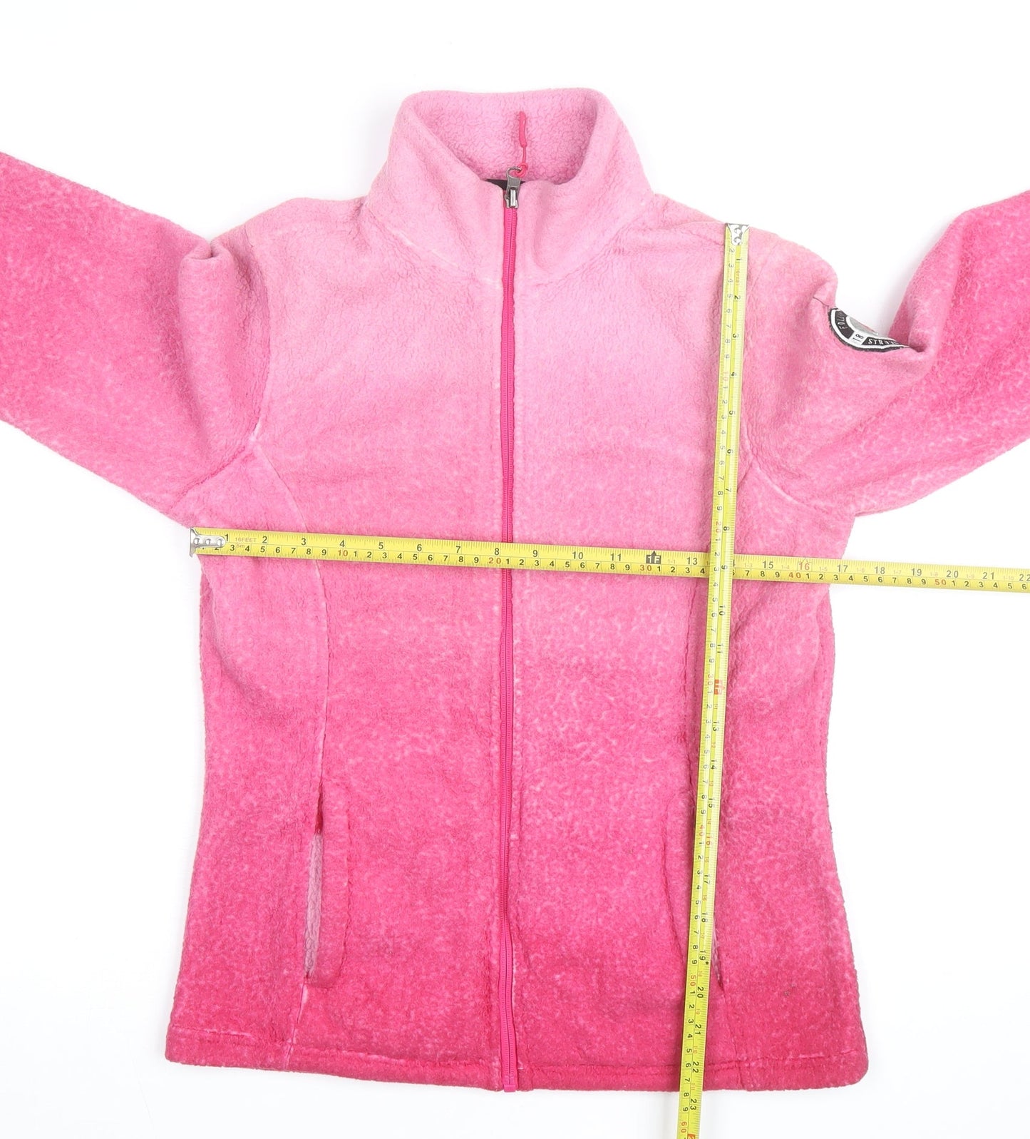 Reebok Women Pink Full Zip Fleece Sweatshirt Size M Warm Casual