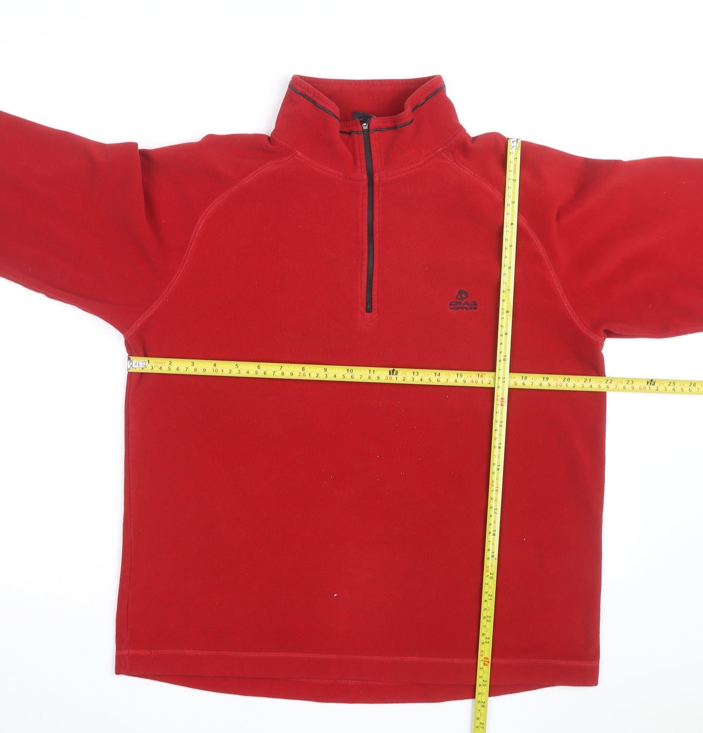 Craghoppers Men's Red Fleece 1/4 Zip Pullover Sweatshirt L
