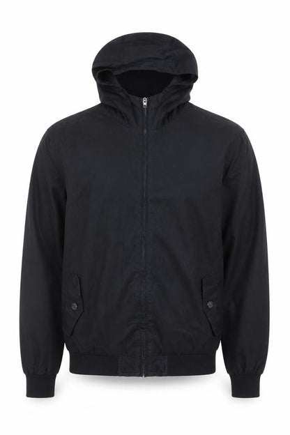French Connection Men's Black Hooded Full Zip Windbreaker Jacket Size S