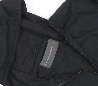 French Connection Men's Black Hooded Full Zip Windbreaker Jacket Size S